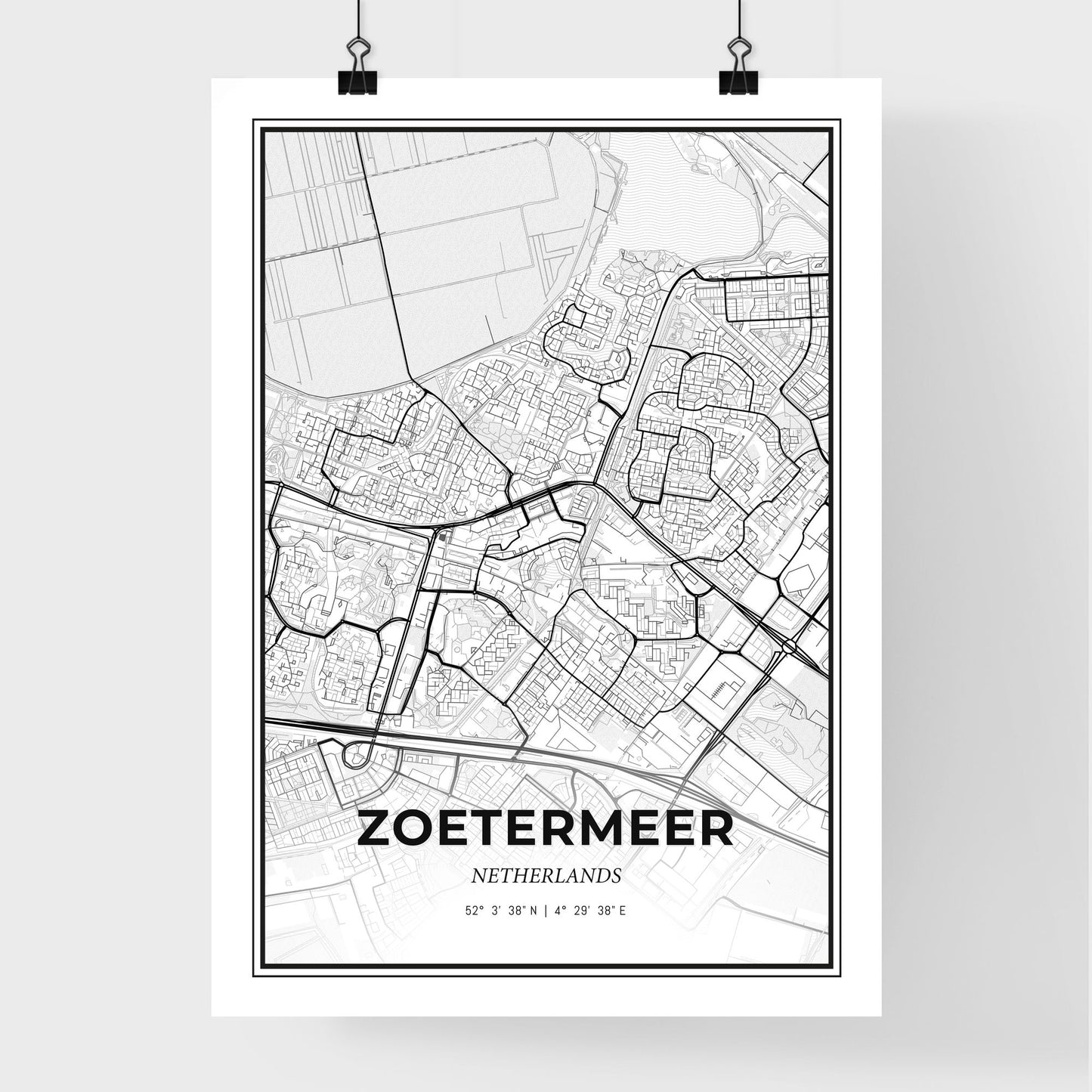  Zoetermeer Netherlands - Premium City Map Poster