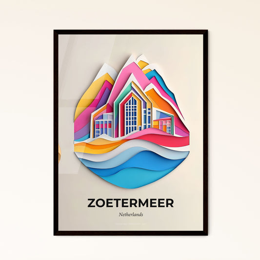 Vivid Zoetermeer, Netherlands - a woman standing in front of a wall with a paper cut of a house