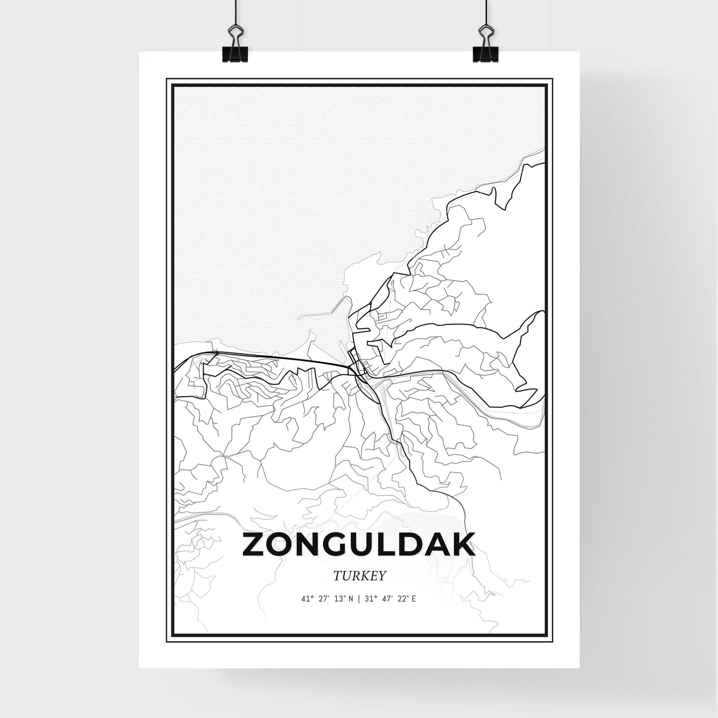 Zonguldak Turkey - Premium City Map Poster