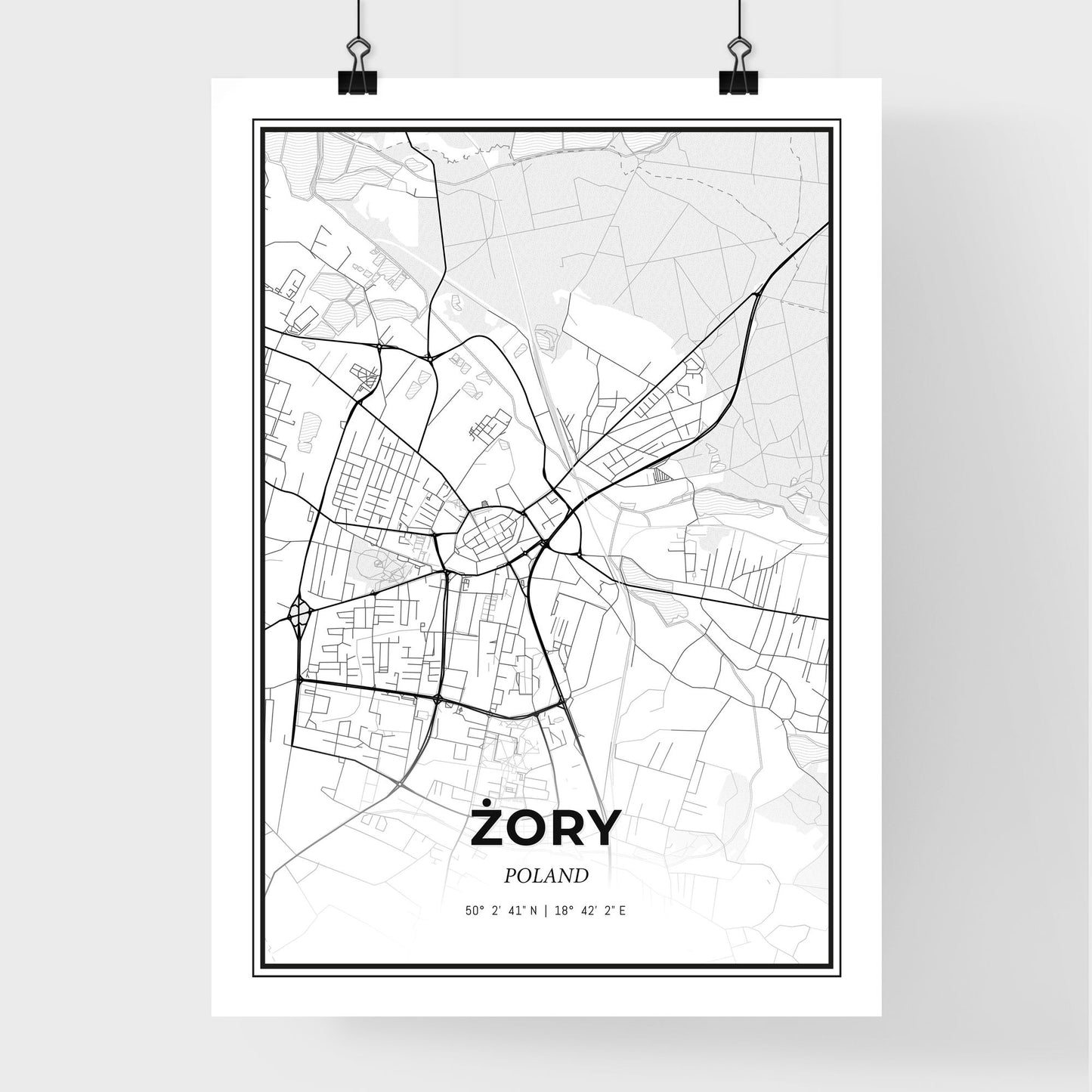 Żory Poland - Premium City Map Poster