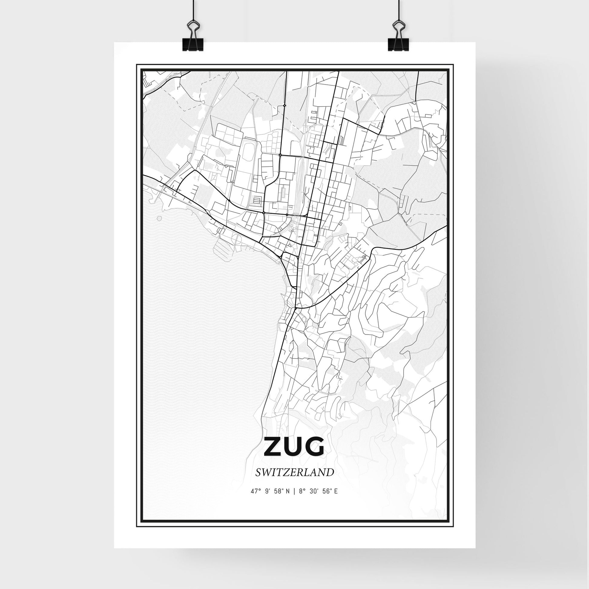 Zug Switzerland - Premium City Map Poster