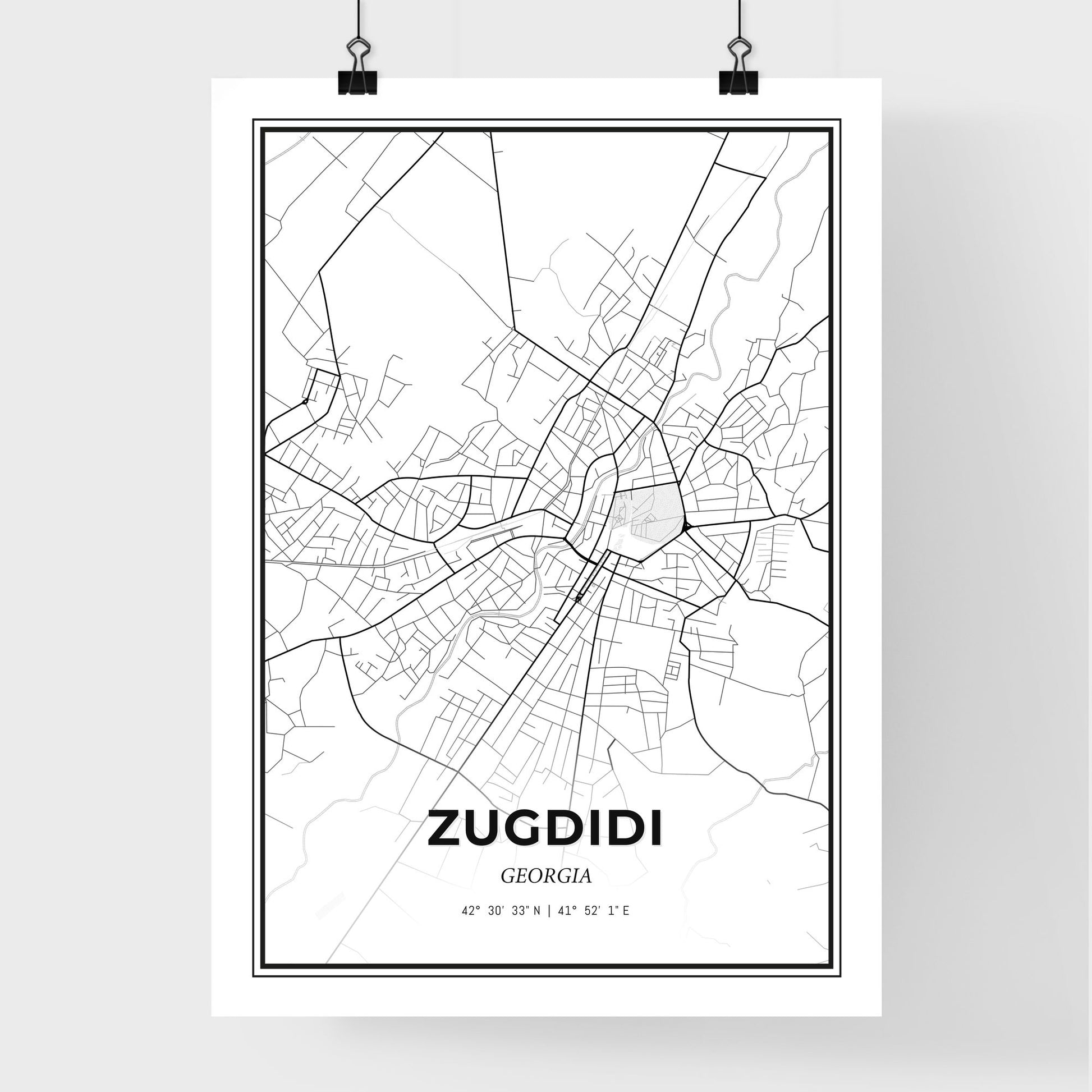 Zugdidi Georgia - Premium City Map Poster