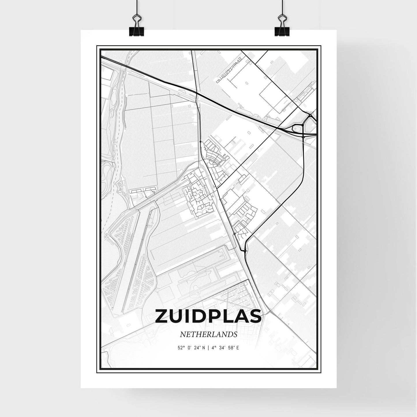  Zuidplas Netherlands - Premium City Map Poster