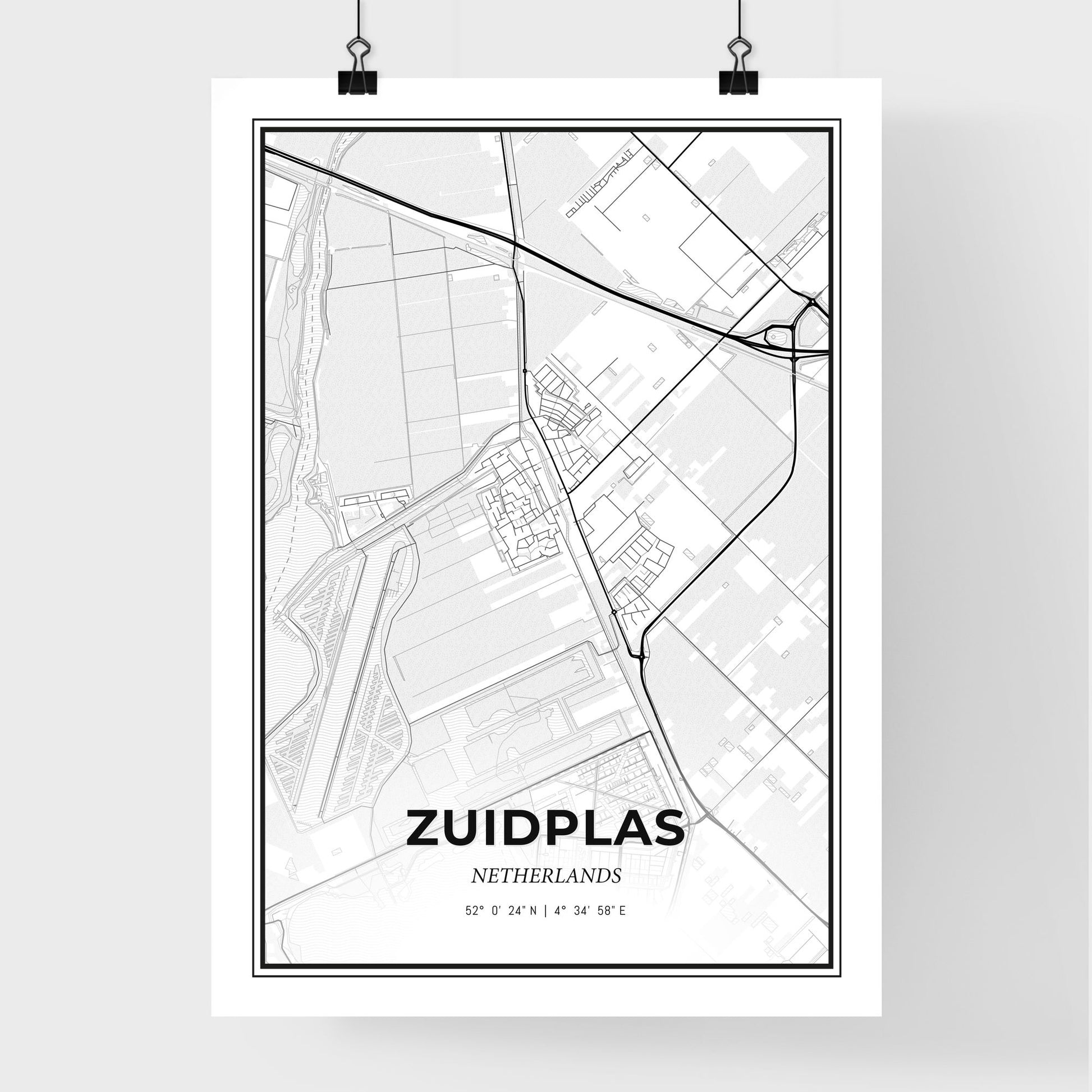  Zuidplas Netherlands - Premium City Map Poster