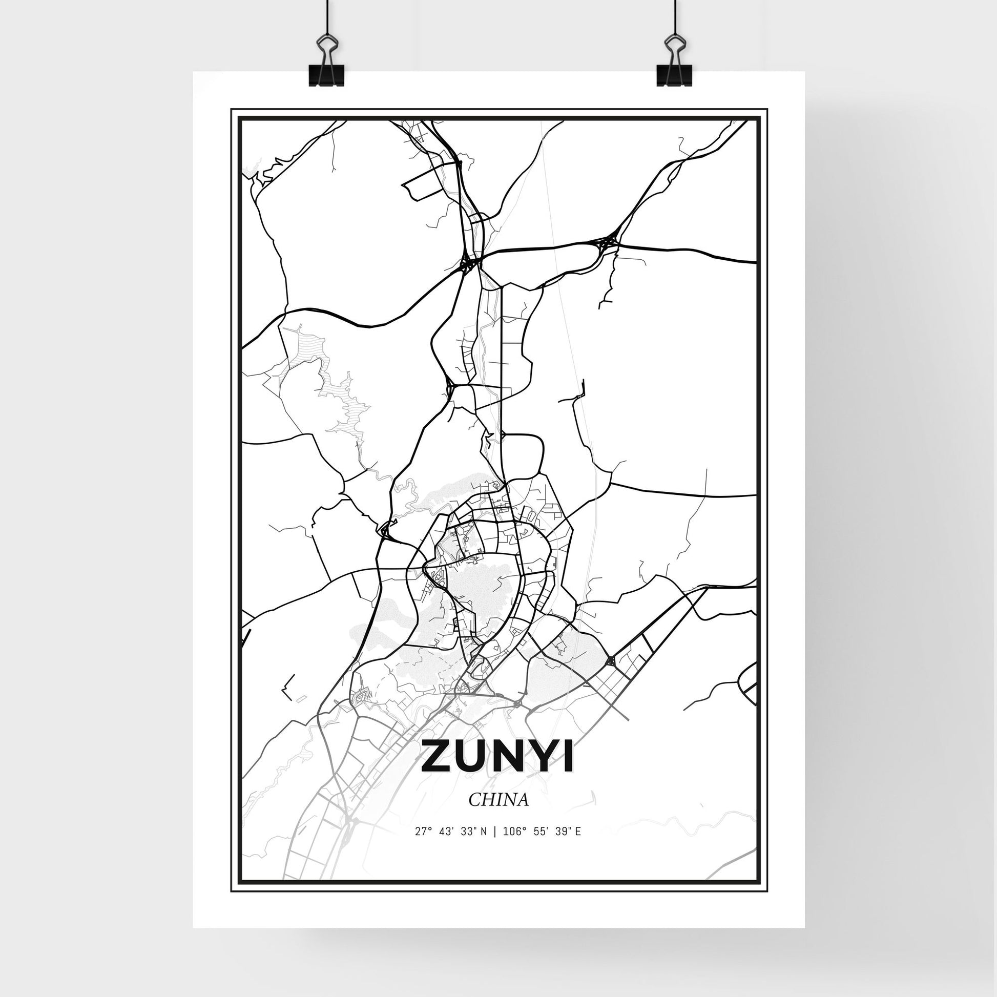 Zunyi China - Premium City Map Poster