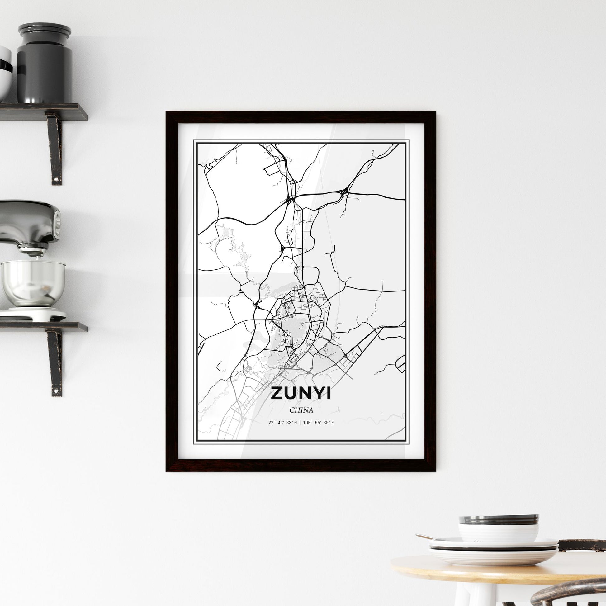 Zunyi China - Minimal City Map