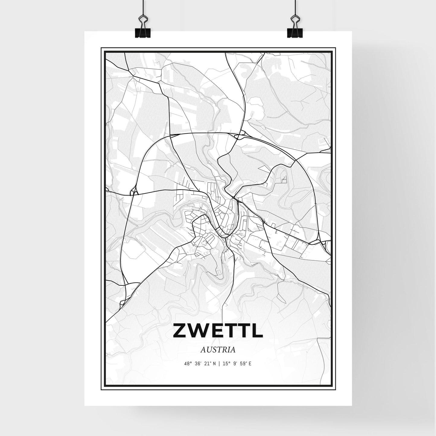 Zwettl Austria - Premium City Map Poster