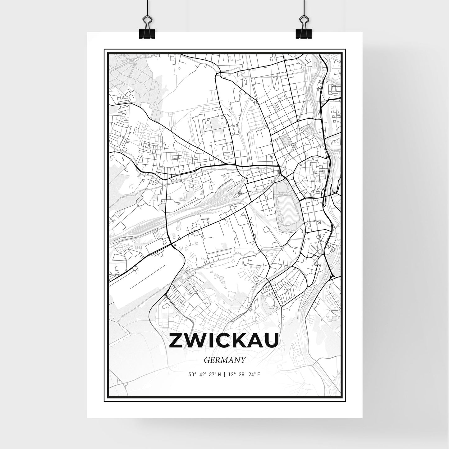 Zwickau Germany - Premium City Map Poster