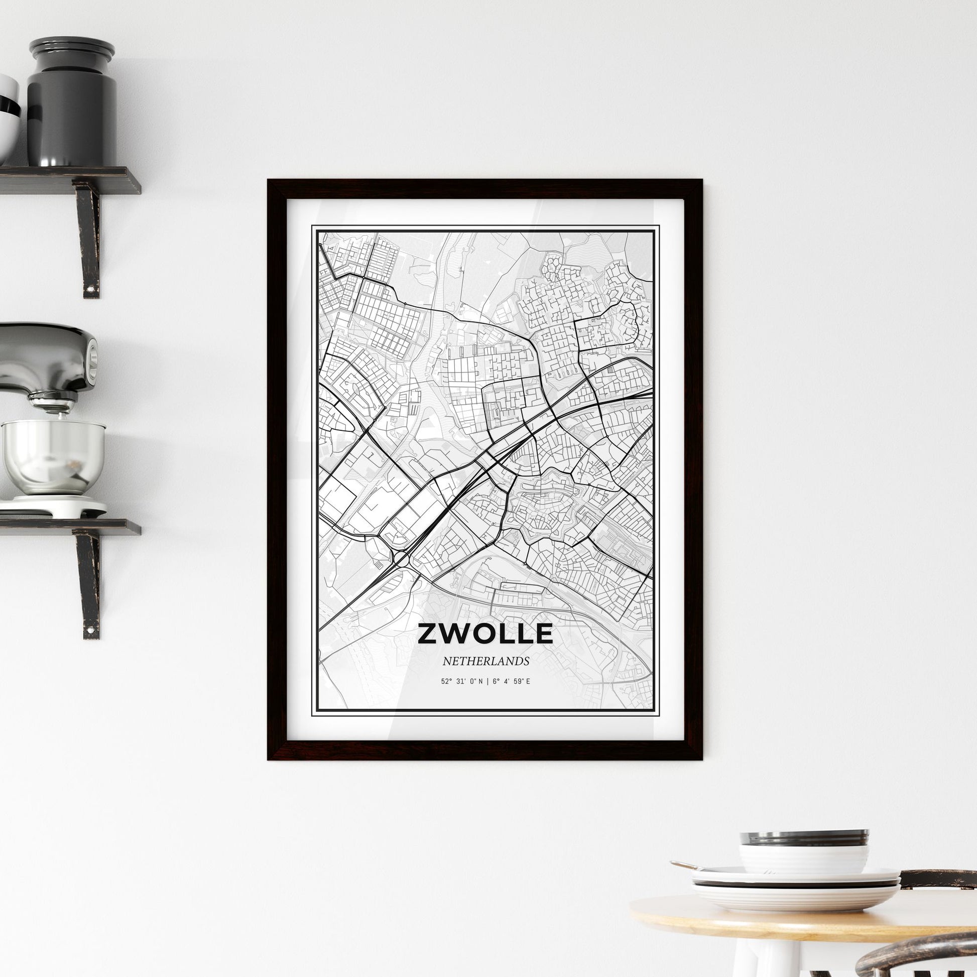  Zwolle Netherlands - Minimal City Map