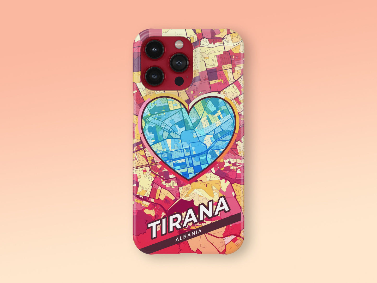 Tirana Albania slim phone case with colorful icon. Birthday, wedding or housewarming gift. Couple match cases. 2
