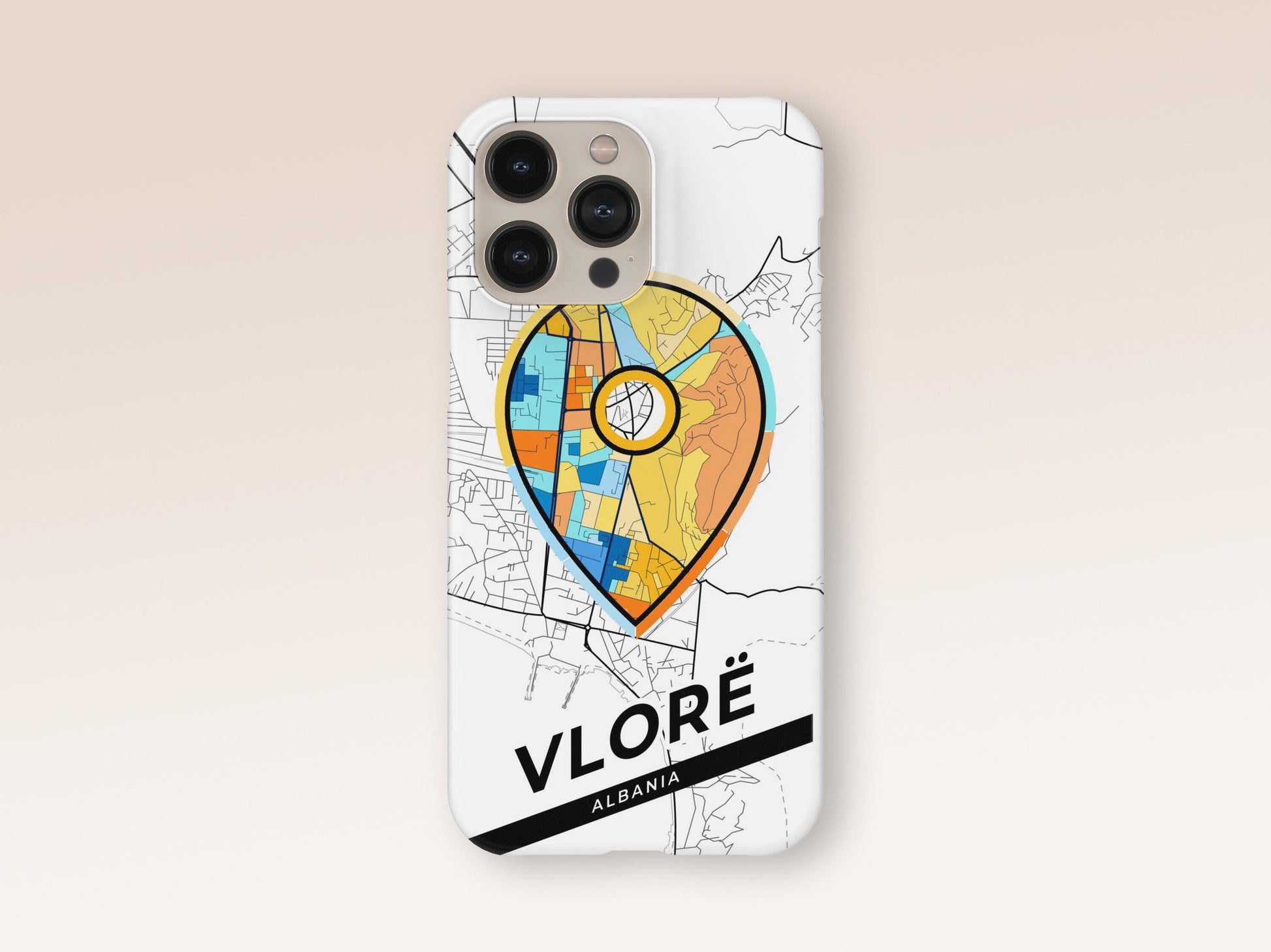 Vlorë Albania slim phone case with colorful icon 1