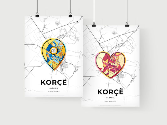 Korçë Albania art print for couples