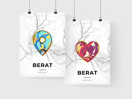 Berat Albania art print for couples