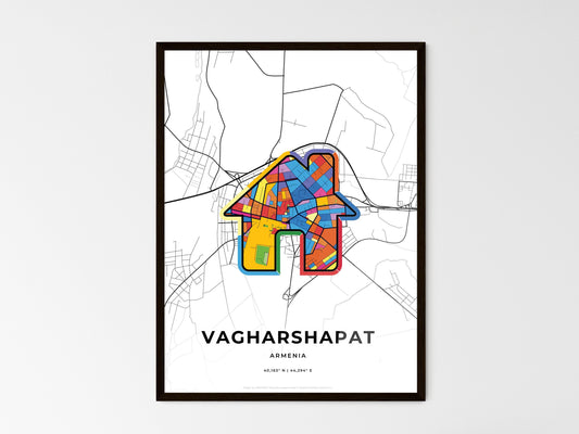Vagharshapat Armenia wedding art map with home icon