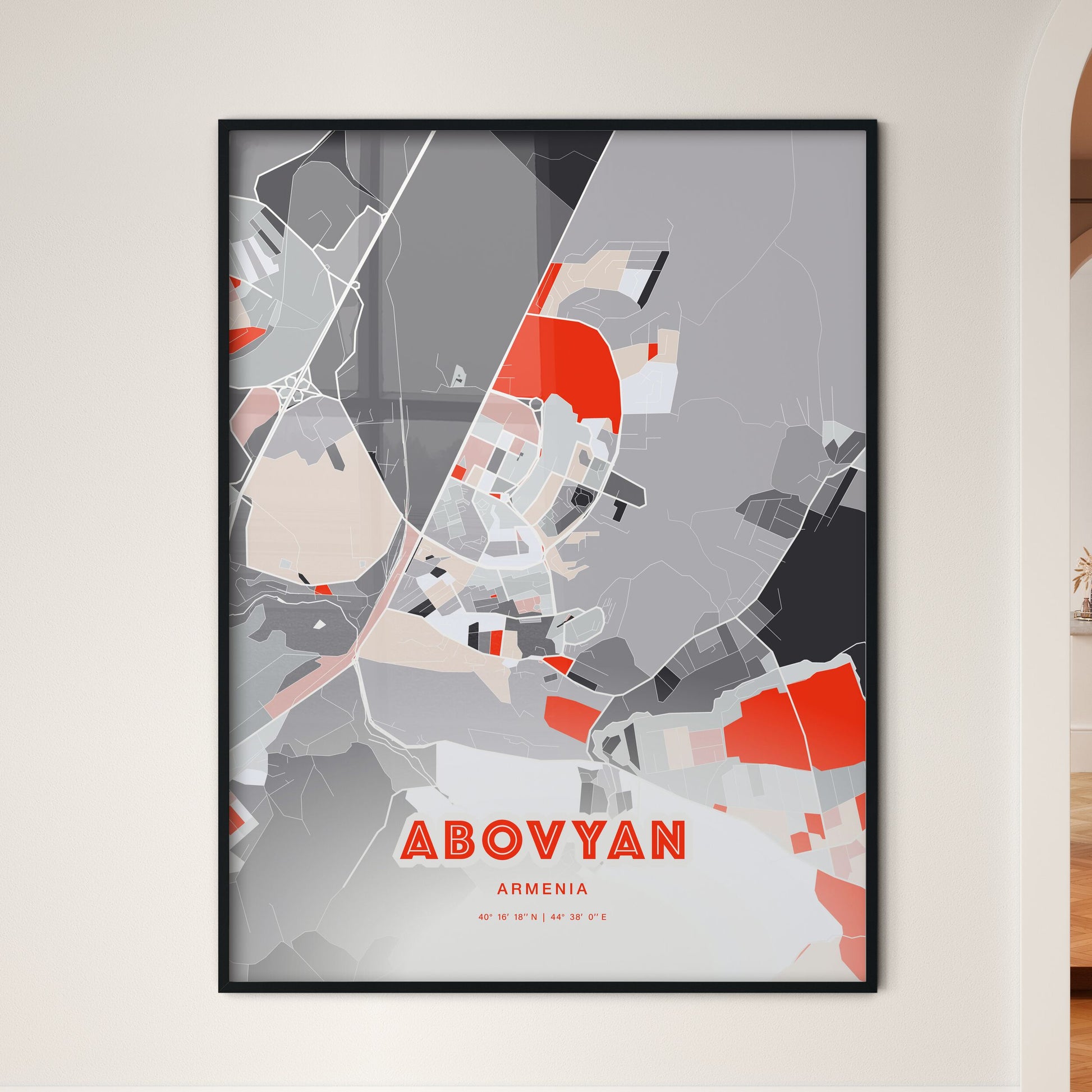 Colorful ABOVYAN ARMENIA Fine Art Map Modern