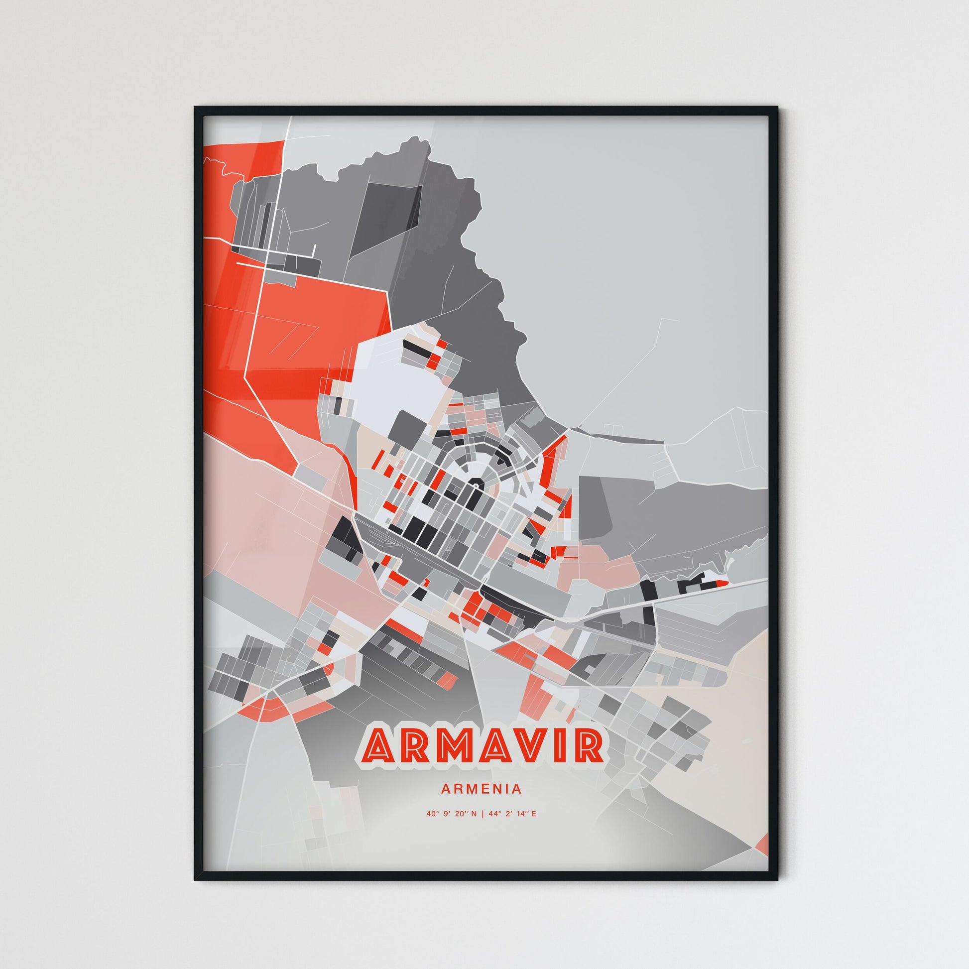 Colorful ARMAVIR ARMENIA Fine Art Map Modern