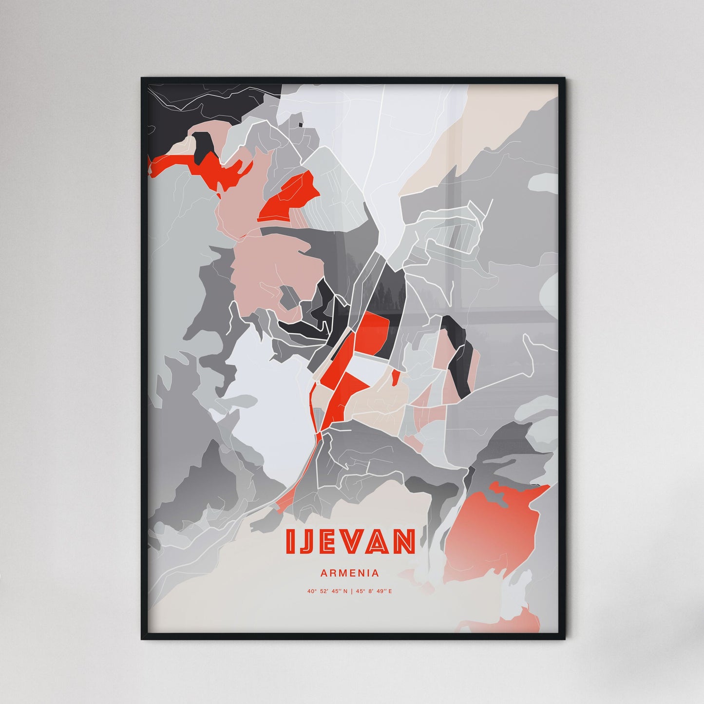 Colorful IJEVAN ARMENIA Fine Art Map Modern