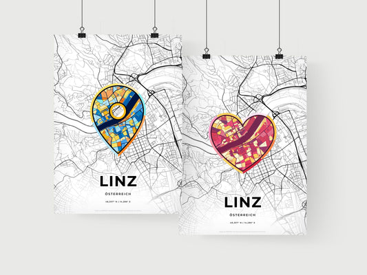 Linz Austria art print for couples