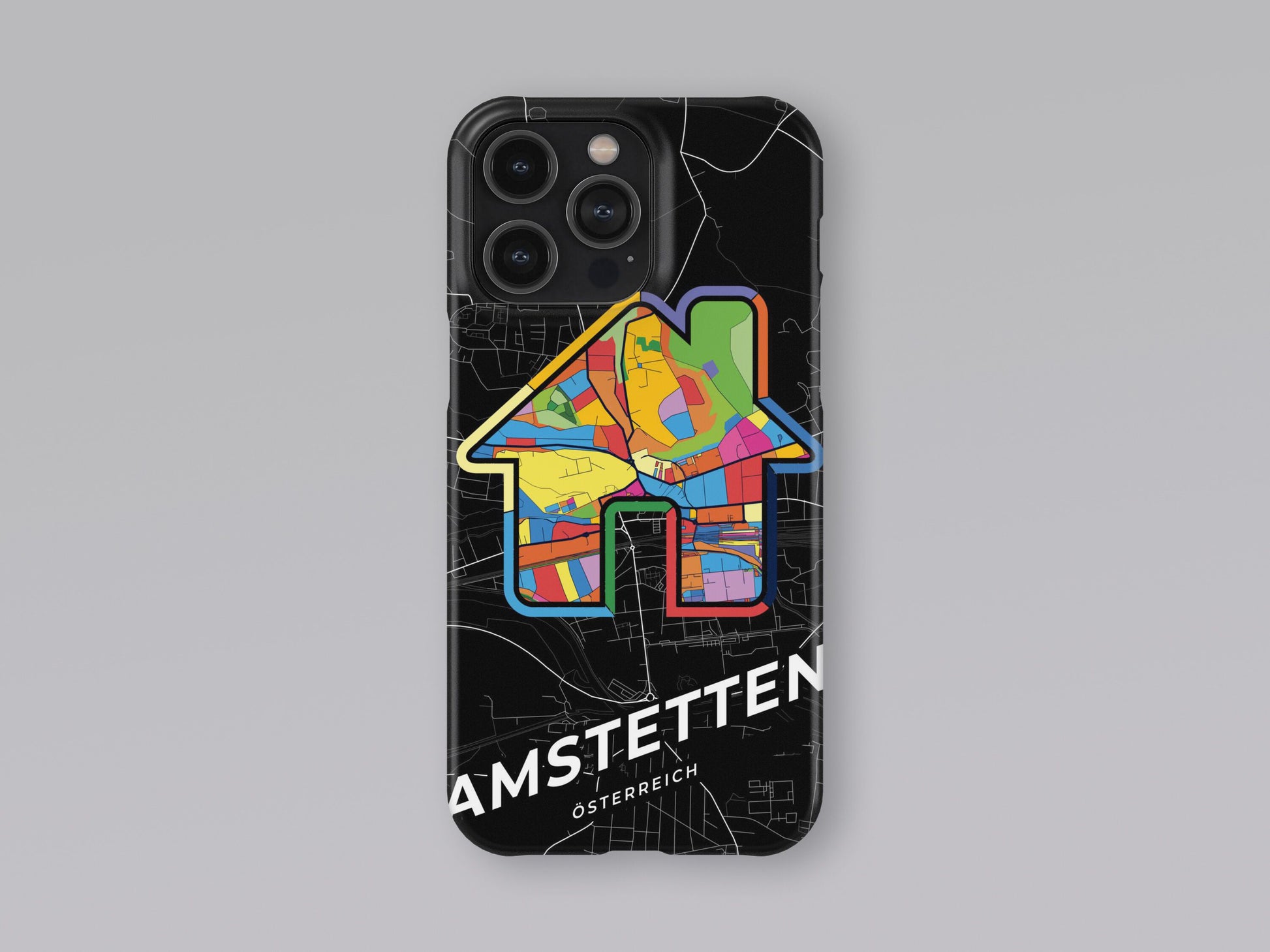 Amstetten Österreich slim phone case with colorful icon. Birthday, wedding or housewarming gift. Couple match cases. 3