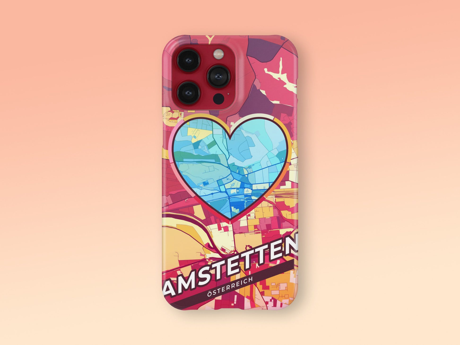 Amstetten Österreich slim phone case with colorful icon. Birthday, wedding or housewarming gift. Couple match cases. 2