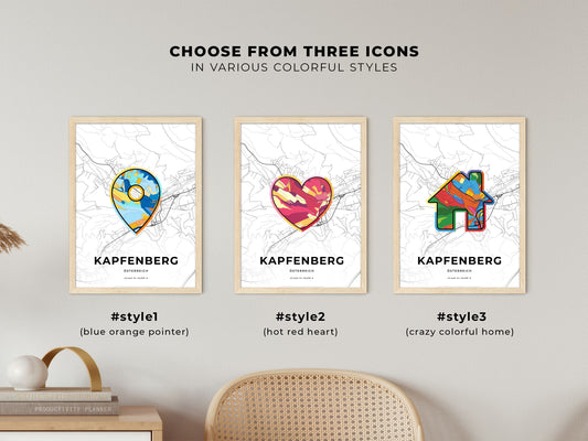Kapfenberg Austria maps with colorful icons