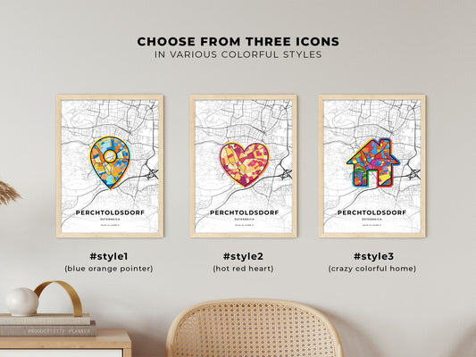 Perchtoldsdorf Austria maps with colorful icons