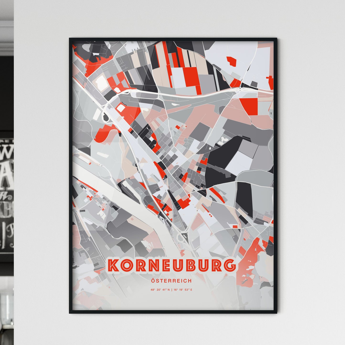 Colorful KORNEUBURG AUSTRIA Fine Art Map Modern