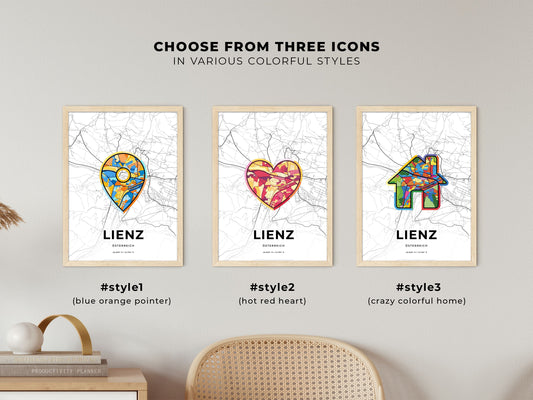 Lienz Austria maps with colorful icons