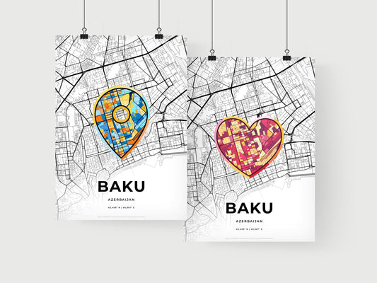 Baku Azerbaijan art print for couples
