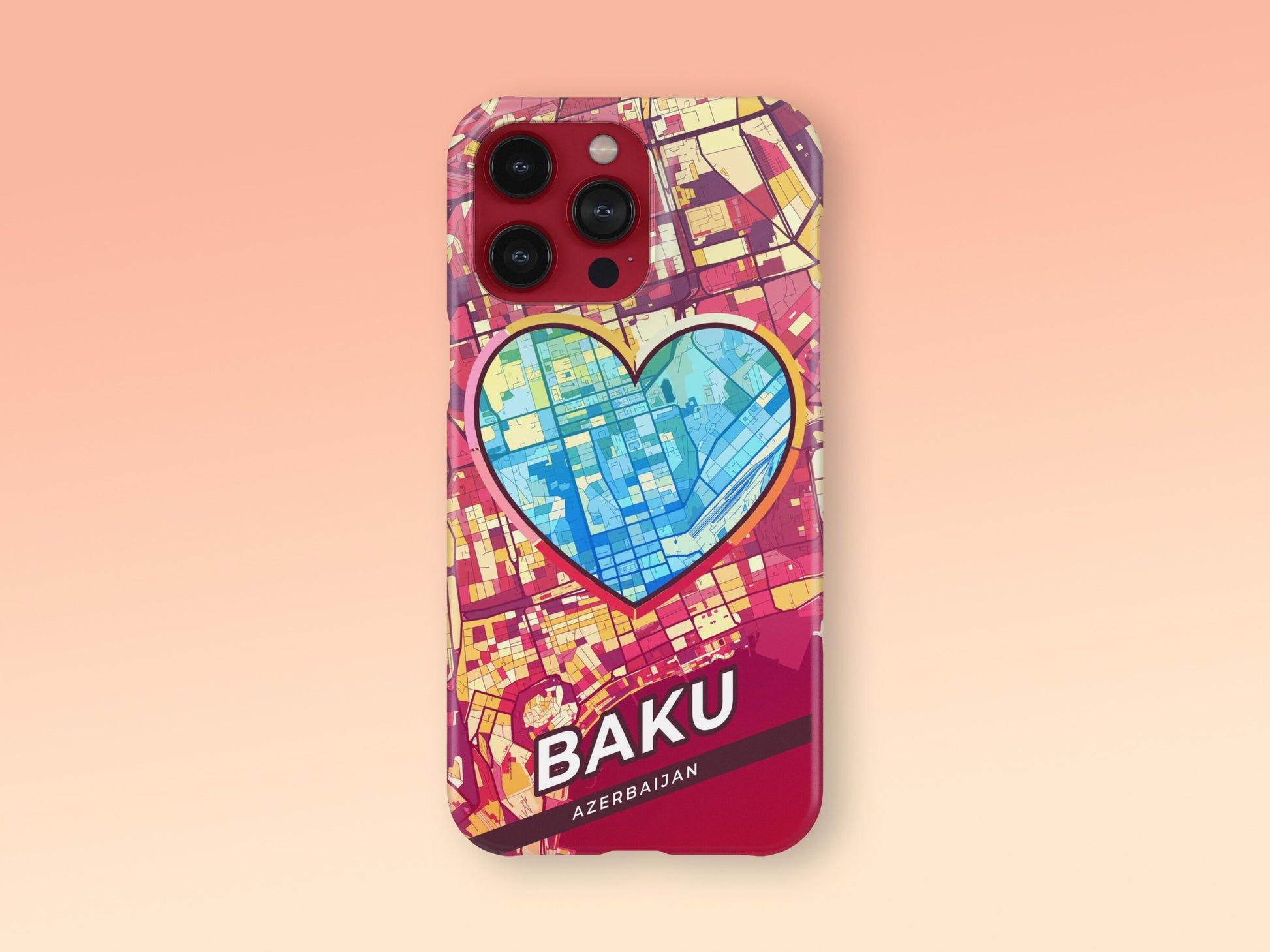 Baku Azerbaijan slim phone case with colorful icon. Birthday, wedding or housewarming gift. Couple match cases. 2