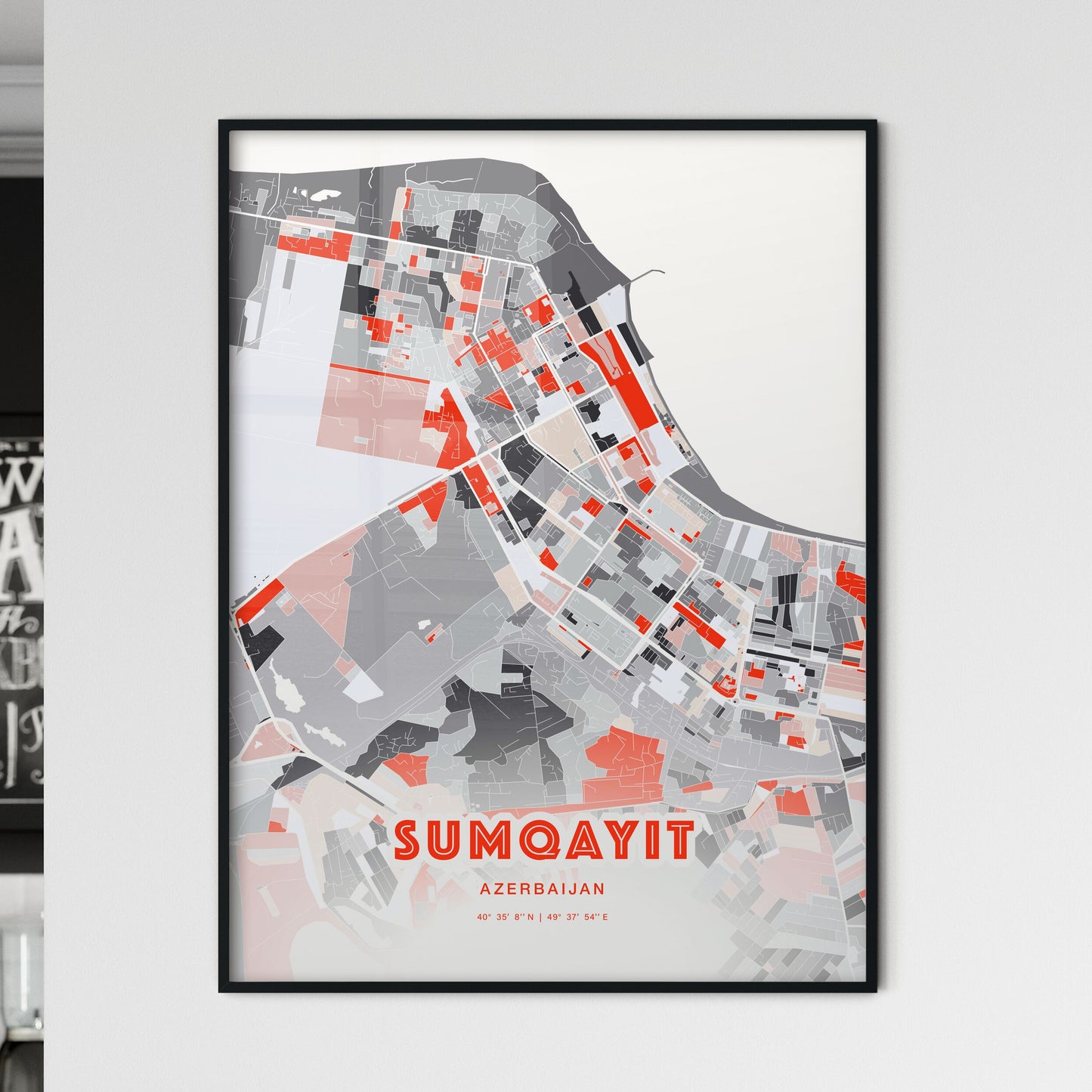 Colorful SUMQAYIT AZERBAIJAN Fine Art Map Modern