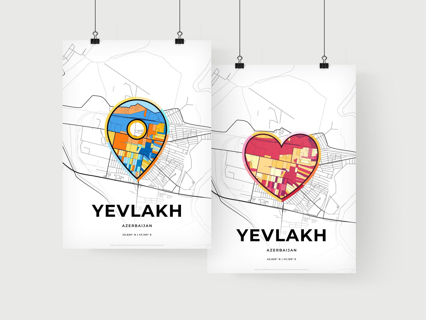 Yevlakh Azerbaijan art print for couples