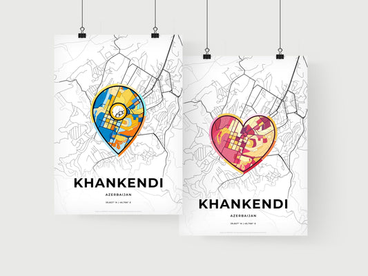 Khankendi Azerbaijan art print for couples