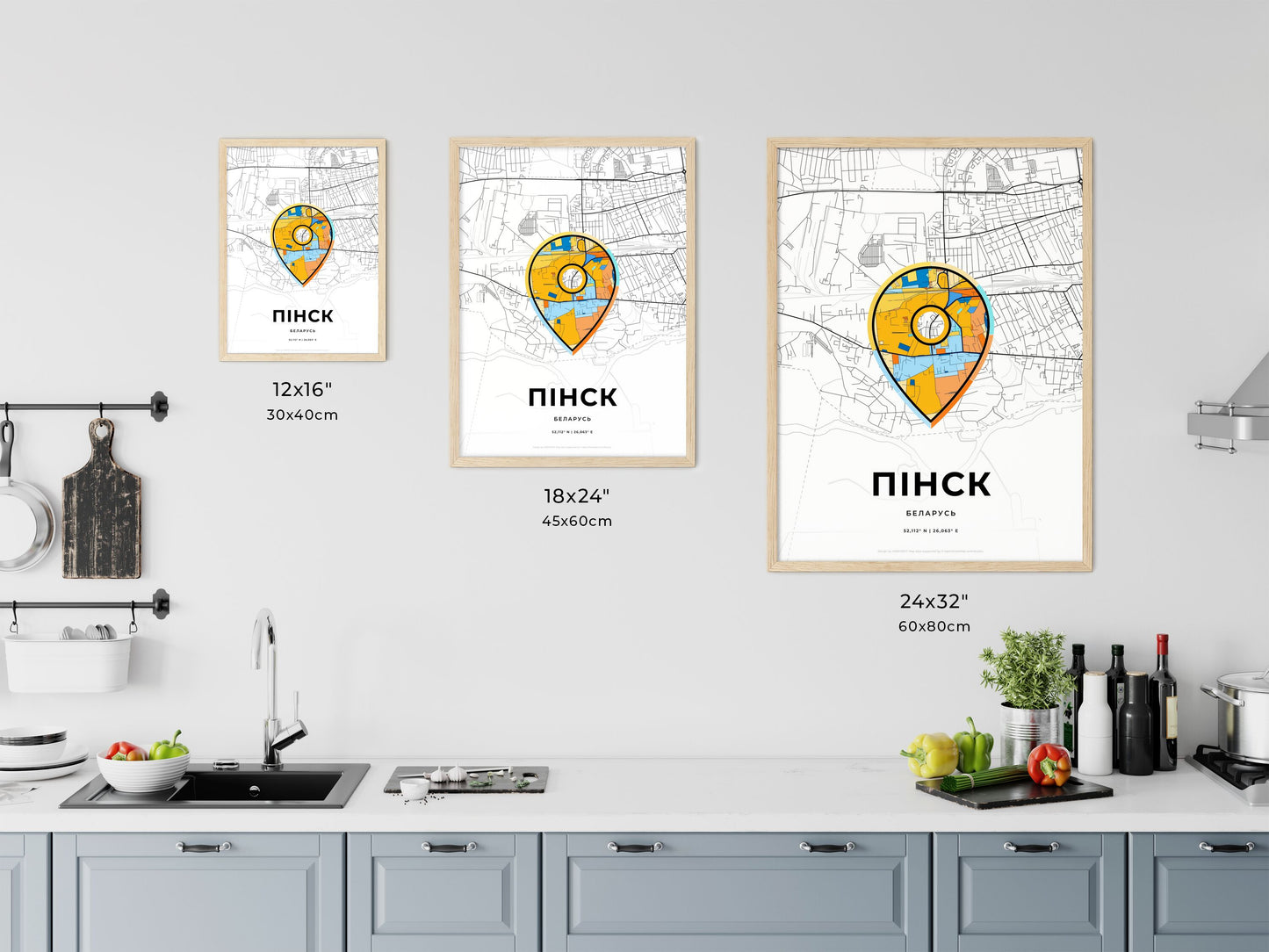 Pinsk Belarus art map size chart