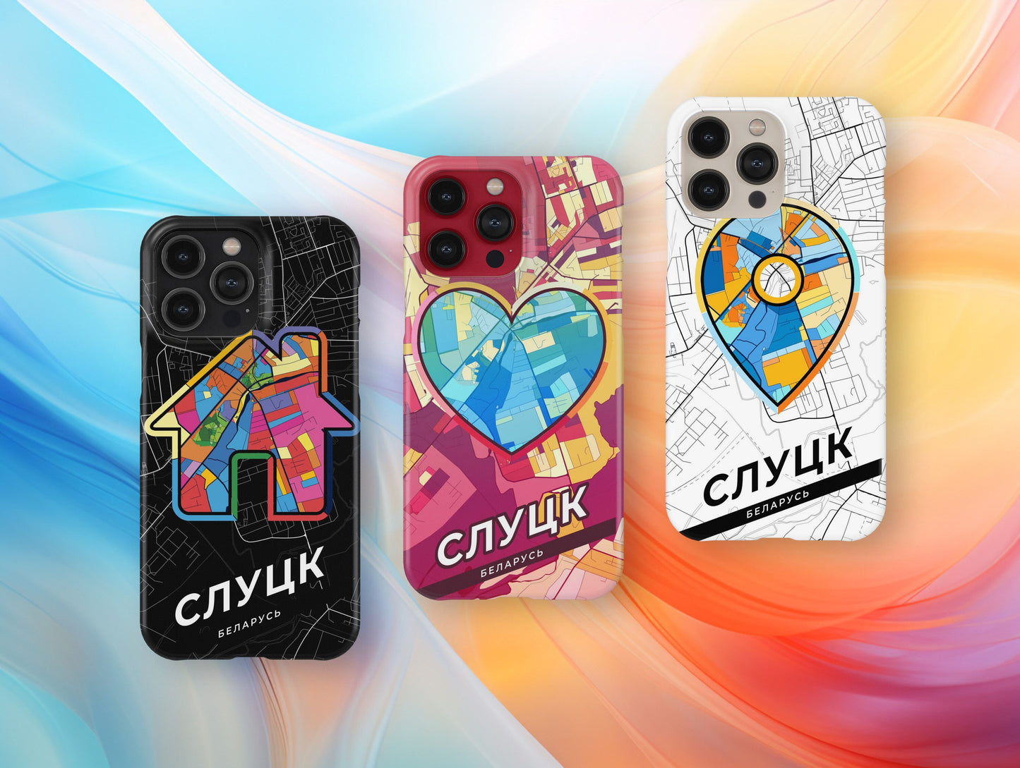 Слуцк Беларусь slim phone case with colorful icon