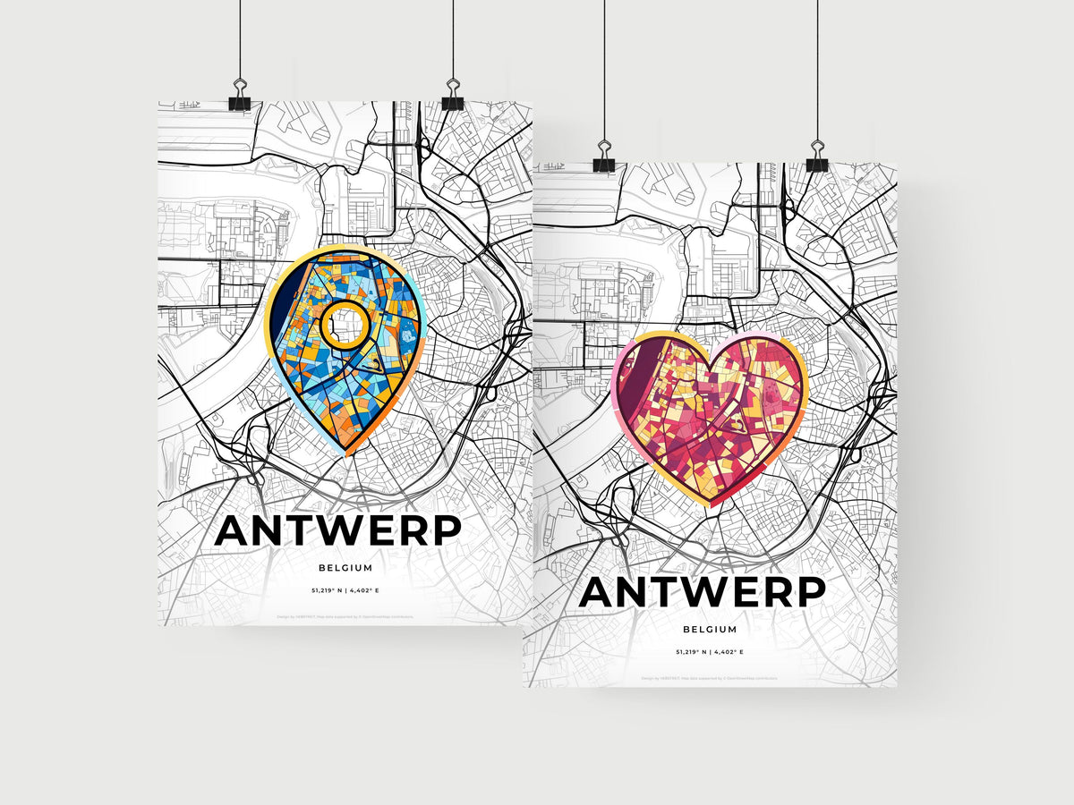 Antwerp Belgium art print for couples