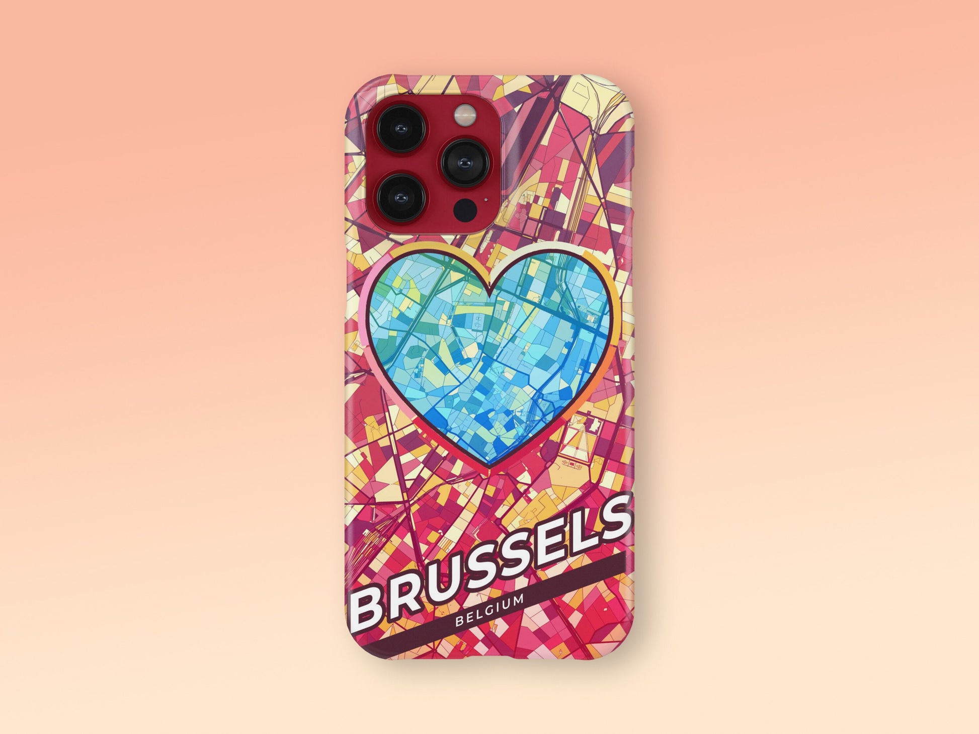 Brussels Belgium slim phone case with colorful icon. Birthday, wedding or housewarming gift. Couple match cases. 2