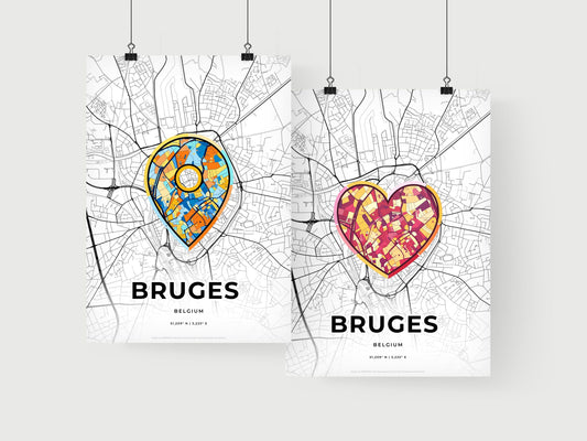 Bruges Belgium art print for couples