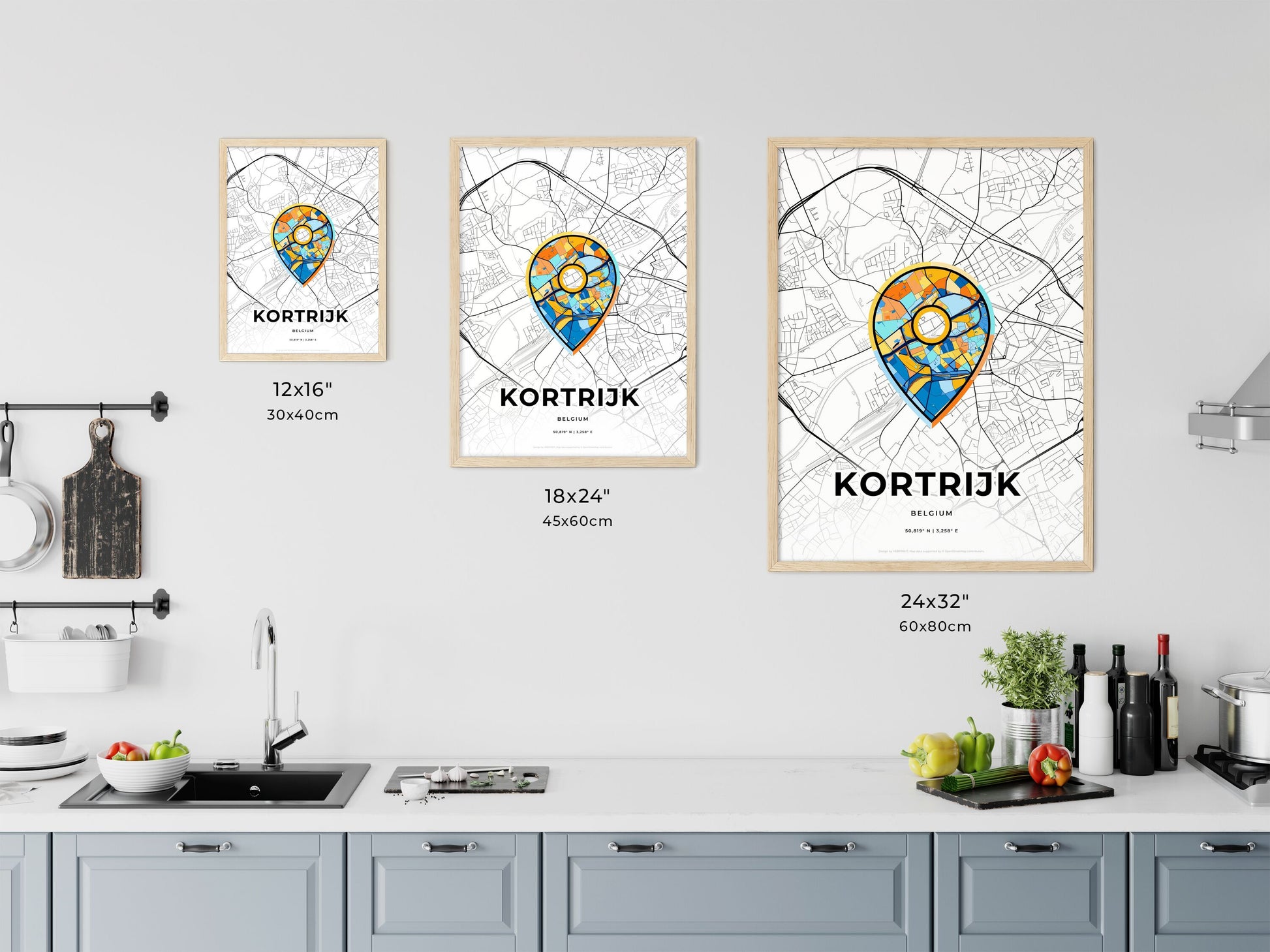 Kortrijk Belgium art map size chart