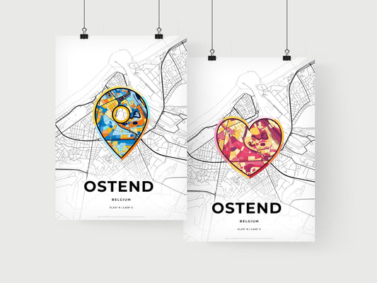 Ostend Belgium art print for couples