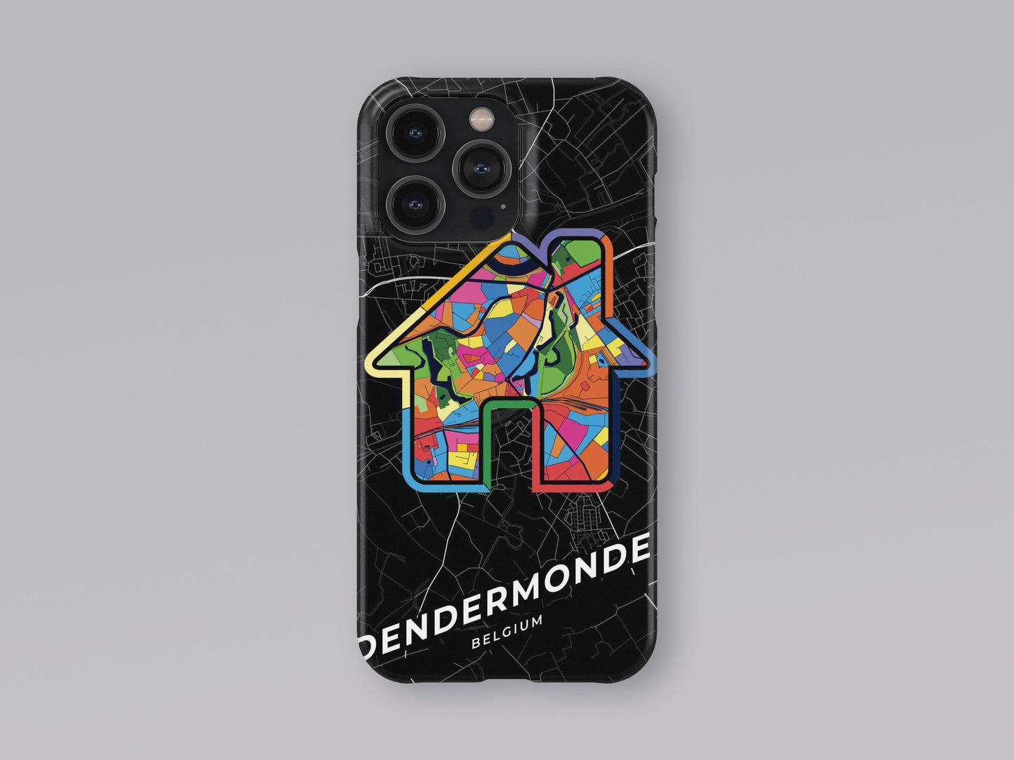 Dendermonde Belgium slim phone case with colorful icon. Birthday, wedding or housewarming gift. Couple match cases. 3