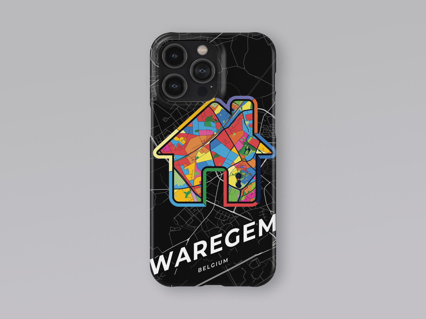 Waregem Belgium slim phone case with colorful icon 3