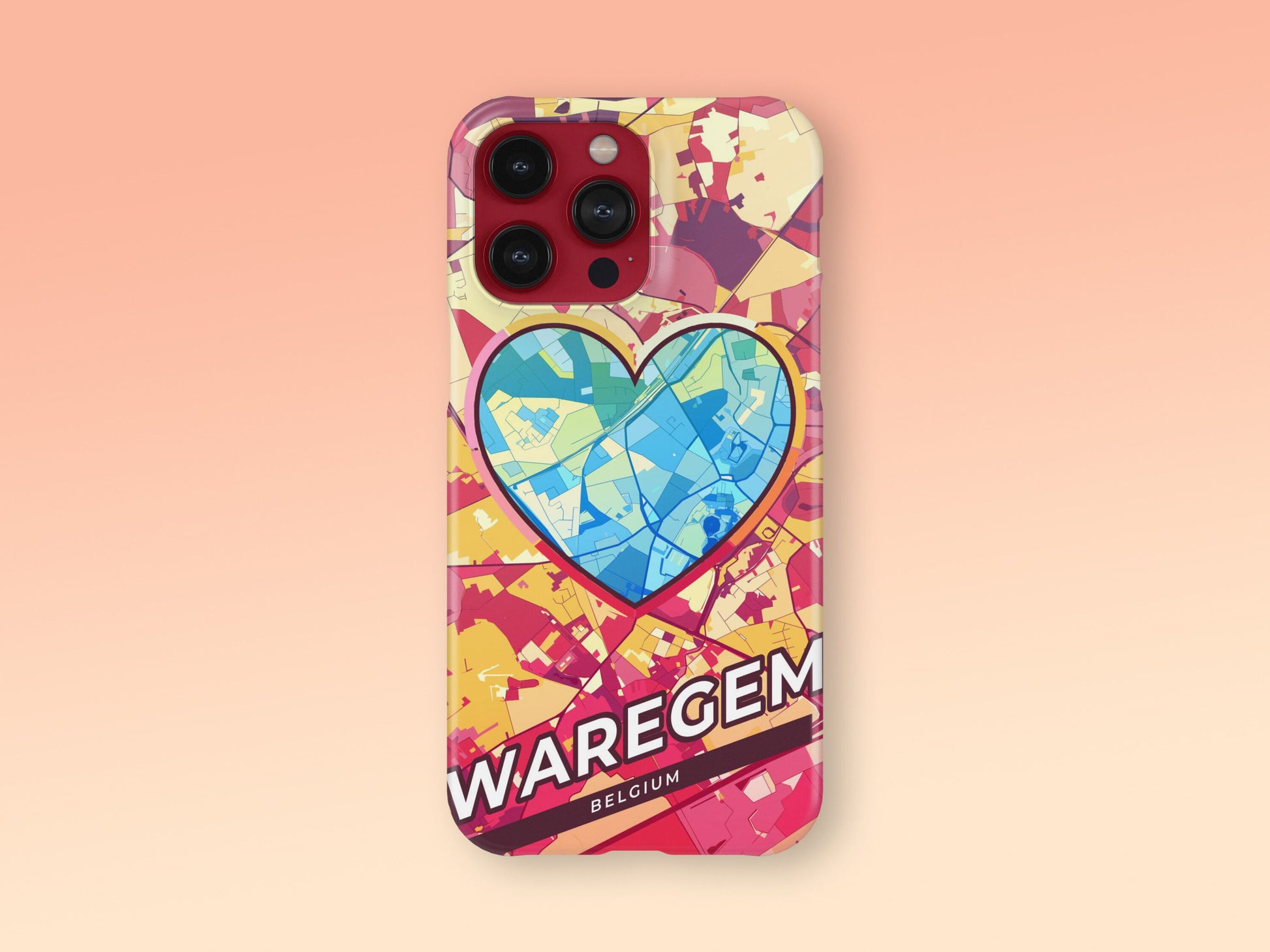 Waregem Belgium slim phone case with colorful icon 2