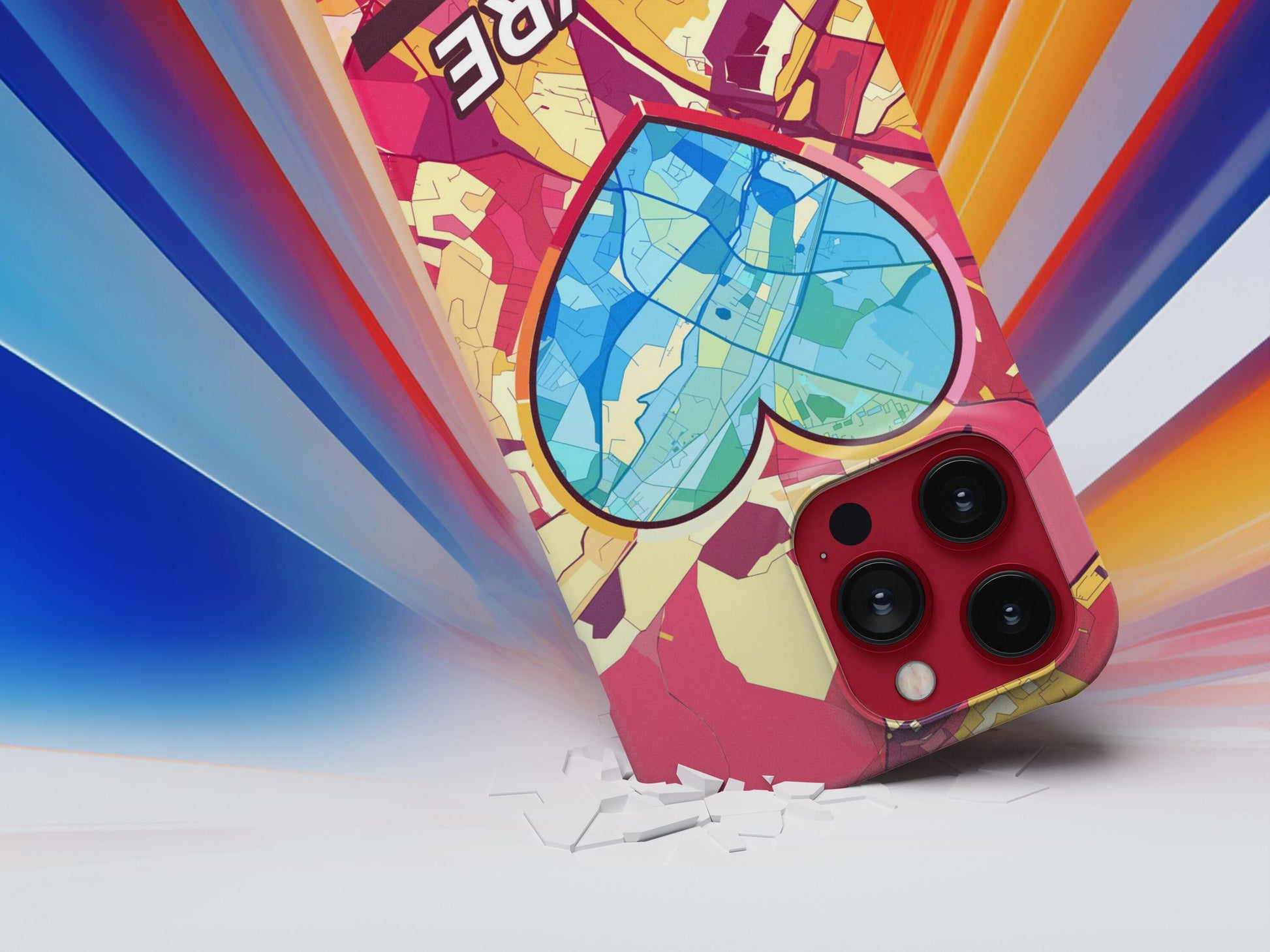 Wavre Belgium slim phone case with colorful icon