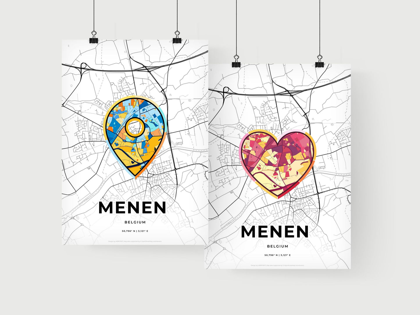 Menen Belgium art print for couples