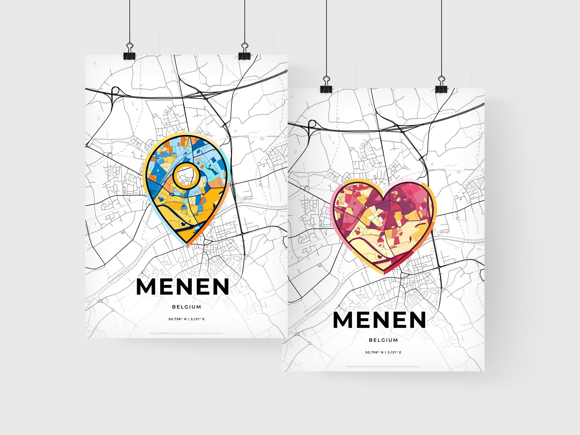 Menen Belgium art print for couples
