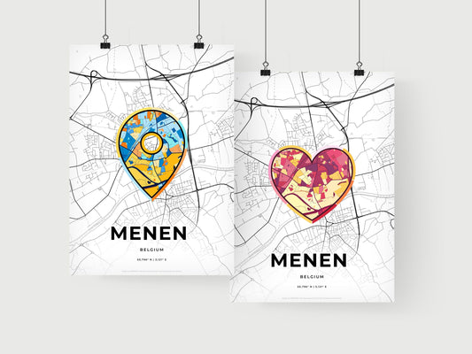 Menen Belgium art print for couples