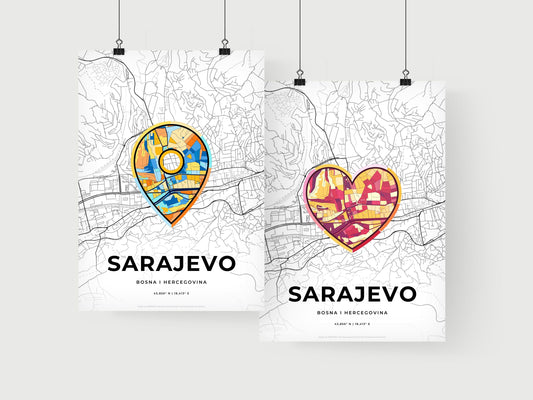 Sarajevo Bosnia And Herzegovina art print for couples