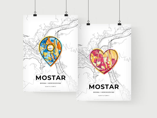Mostar Bosnia And Herzegovina art print for couples