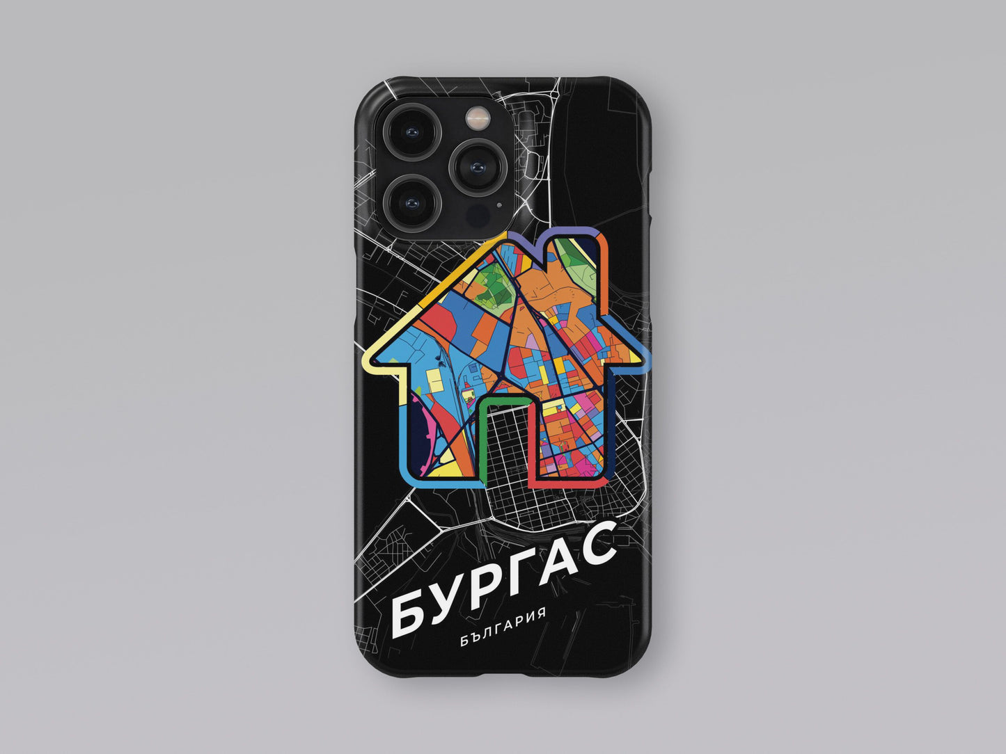 Бургас България slim phone case with colorful icon 3
